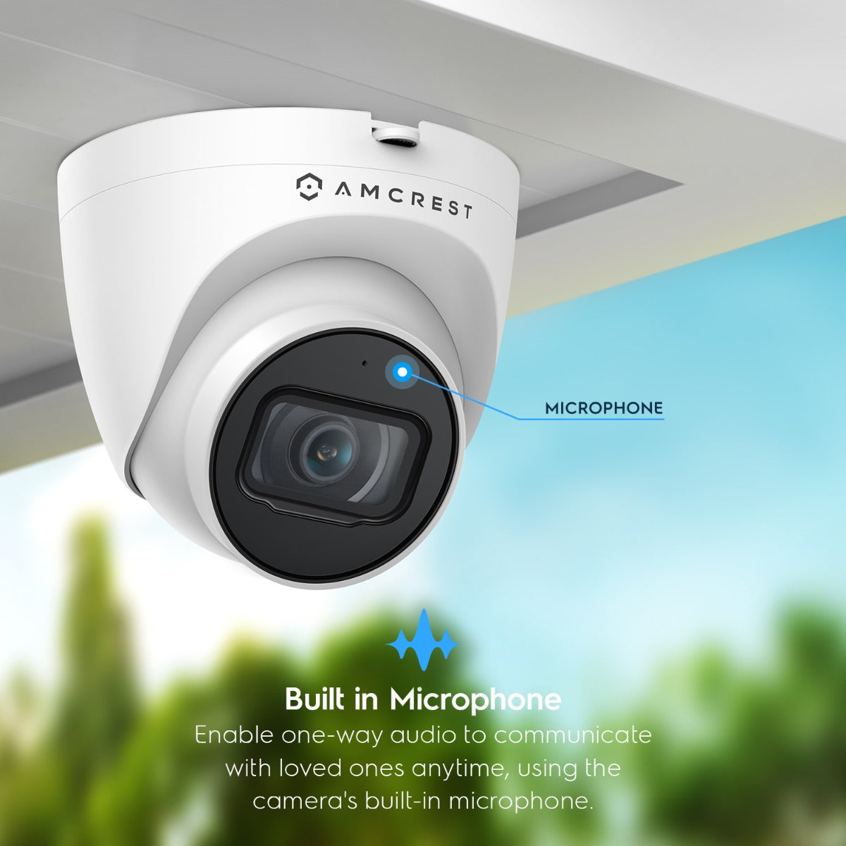 Amcrest Refurbished ProHD Outdoor Security IP Turret PoE Camera, 5-Megapixel, 98ft NightVision, 2.8mm Lens, IP67 Weatherproof, MicroSD Recording (256GB), White (REP-IP5M-T1179EW-28MM)