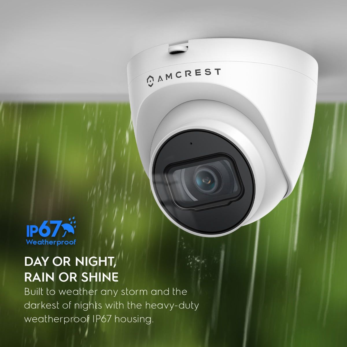 Amcrest Refurbished ProHD Outdoor Security IP Turret PoE Camera, 5-Megapixel, 98ft NightVision, 2.8mm Lens, IP67 Weatherproof, MicroSD Recording (256GB), White (REP-IP5M-T1179EW-28MM)