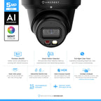 Amcrest 5MP AI IP PoE Turret Cam IP5M-T1277EB-AI (Black)