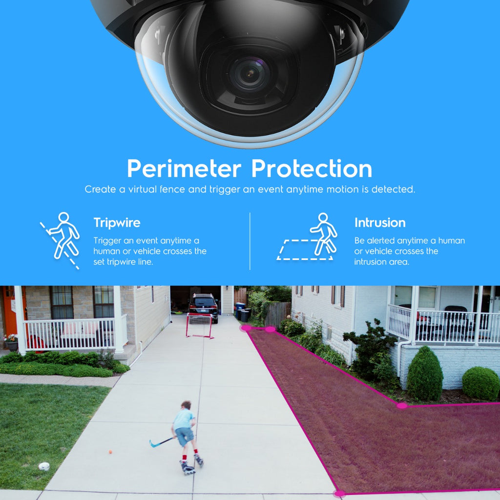 Amcrest 4K Security Camera System 8CH NVR 4x 4K Dome POE IP Cam 2TB Black
