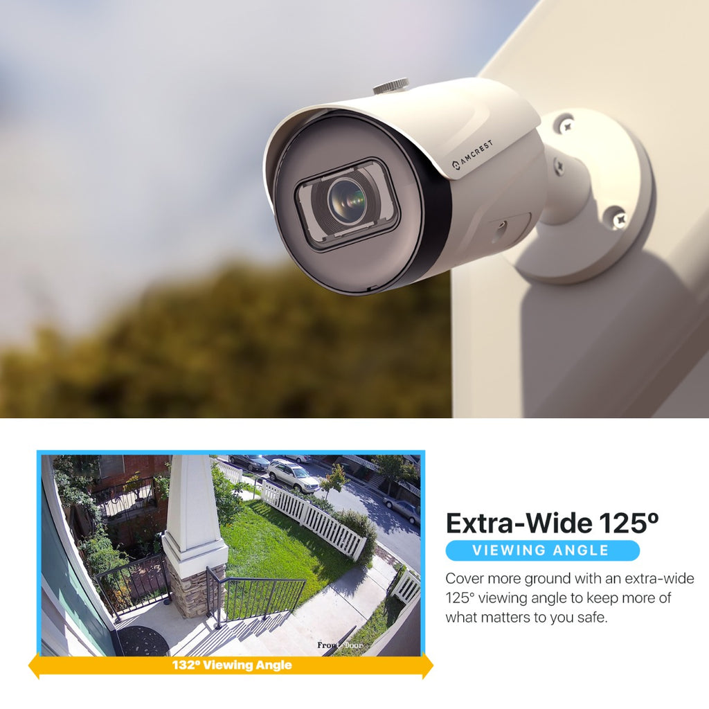 Amcrest 4K Outdoor Bullet PoE IP Camera, White IP8M-2496EW-AI-V3