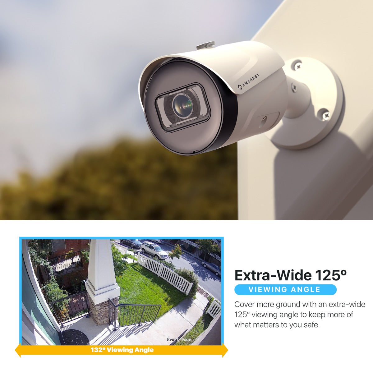 Amcrest 4K Outdoor Bullet PoE IP Camera, White IP8M-2496EW-AI-V3