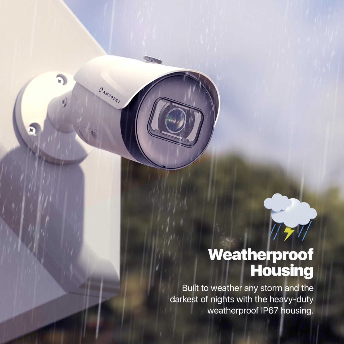 Amcrest 4K Outdoor Bullet PoE IP Camera, White IP8M-2496EW-AI-V3