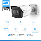 Amcrest 4K Outdoor Bullet PoE IP Camera, White IP8M-2496EW-AI-V3