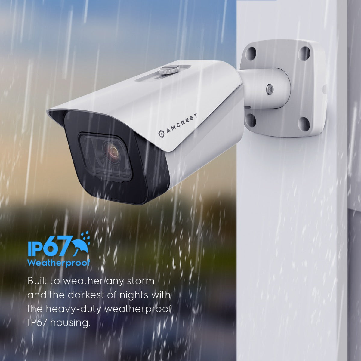 Amcrest 4K Outdoor Bullet PoE IP Camera, White IP8M-2496EW-AI-V3