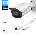 Amcrest 4K Outdoor Bullet PoE IP Camera, White IP8M-2496EW-AI-V3