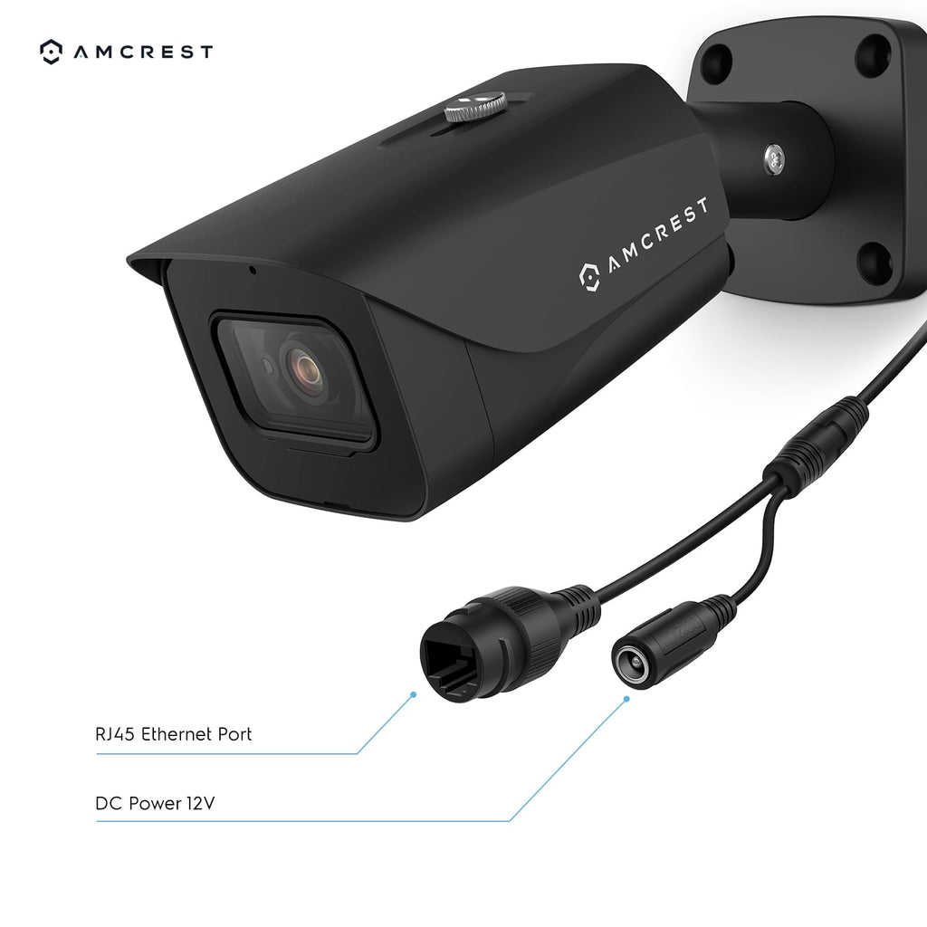 Amcrest 4K POE Camera 30fps UltraHD 8MP Outdoor Bullet PoE IP Camera, 164ft Night Vision, 2.8mm Wide Lens, 111° Viewing Angle, IP67 Weatherproof, 4K (3840x2160) @30fps, Black (IP8M-2597EB-28MM)