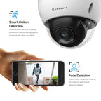 Amcrest UltraHD 4K (8MP) AI Outdoor Security POE IP Camera, 3840x2160, 98.4ft NightVision, 2.8mm Lens, IP67 Weatherproof, IK10 Vandal Resistant Dome, MicroSD Recording, White (IP8M-2693EW-AI)