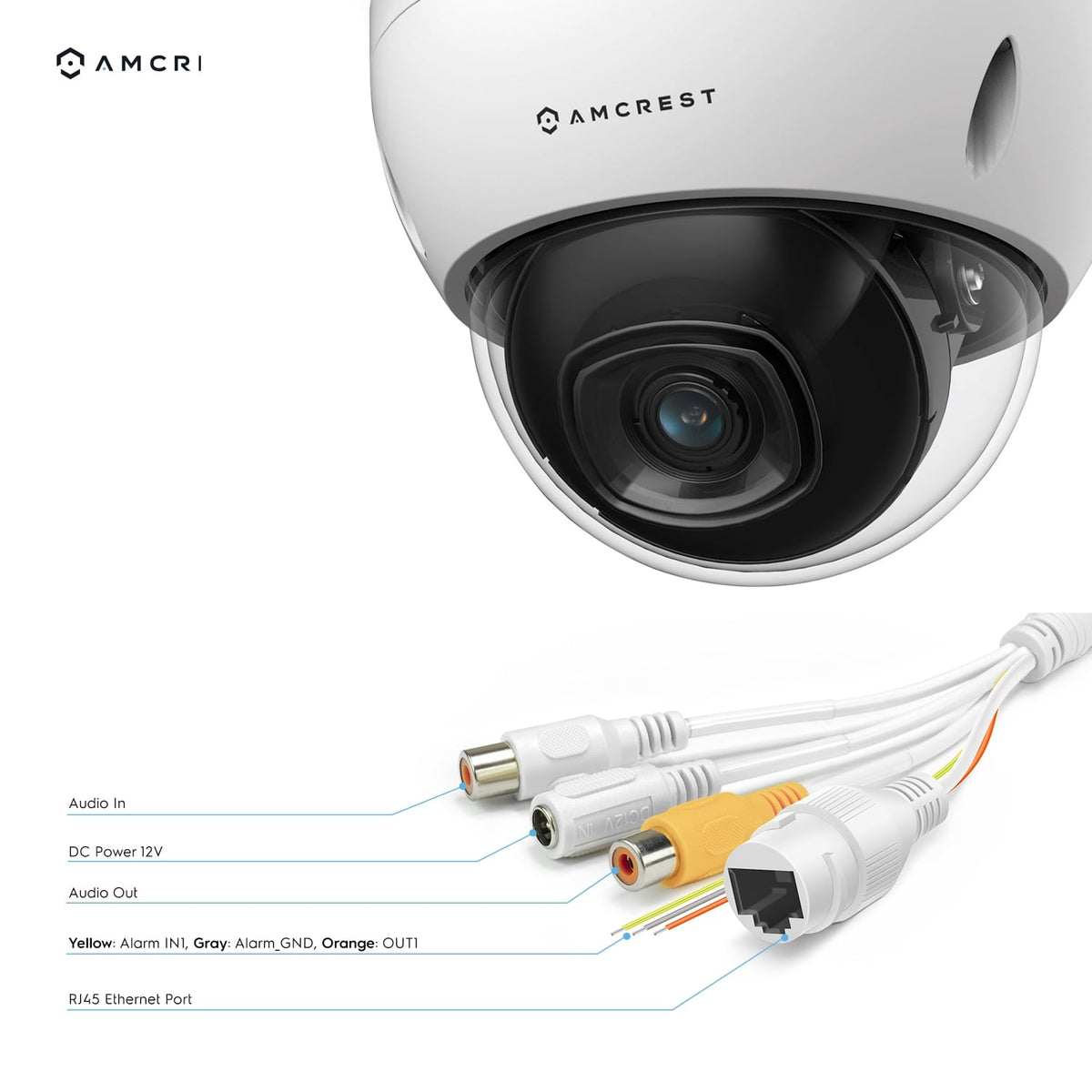Amcrest UltraHD 4K (8MP) AI Outdoor Security POE IP Camera, 3840x2160, 98.4ft NightVision, 2.8mm Lens, IP67 Weatherproof, IK10 Vandal Resistant Dome, MicroSD Recording, White (IP8M-2693EW-AI)