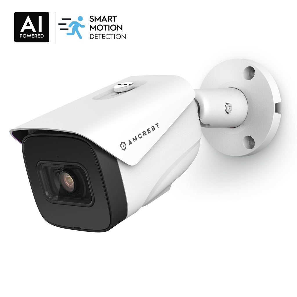 Amcrest 4K Security Camera System with 4K 8CH PoE NVR, 4 x 4K (8MP) IP67 Weatherproof Metal Bullet PoE IP Cameras, 2.8mm Wide Angle Lens, Pre-Installed 2TB Hard Drive,  NV5208E-IP8M-2696EW4-2TB (White)