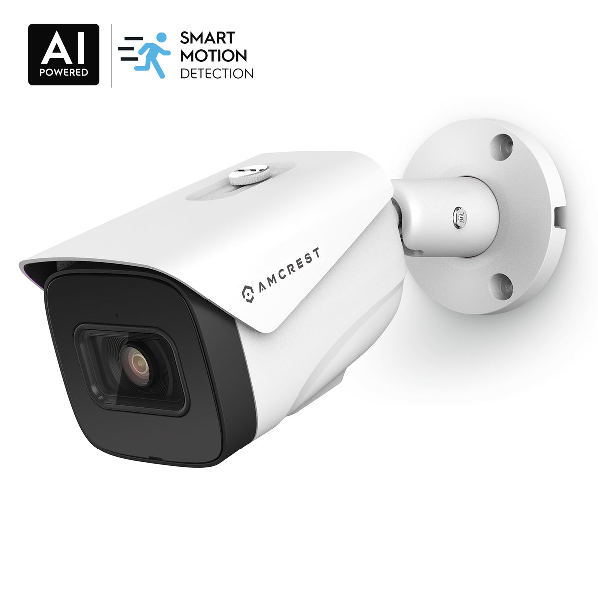 Amcrest 4K Security Camera System with 4K 8CH PoE NVR, 4 x 4K (8MP) IP67 Weatherproof Metal Bullet PoE IP Cameras, 2.8mm Wide Angle Lens, Pre-Installed 2TB Hard Drive,  NV5208E-IP8M-2696EW4-2TB (White)