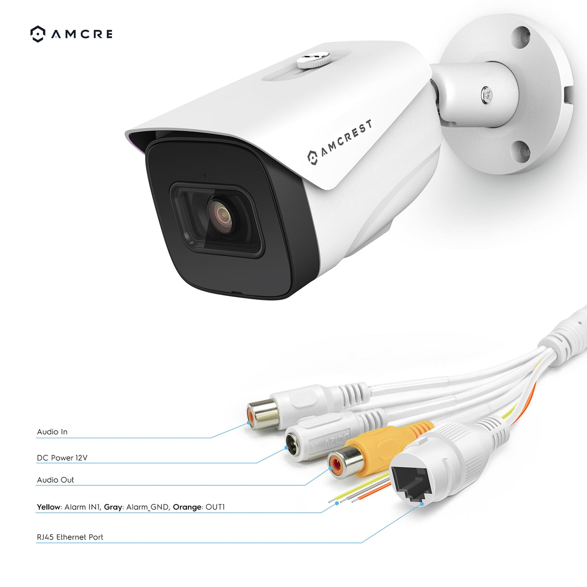 Amcrest 4K Security Camera System with 4K 8CH PoE NVR, 4 x 4K (8MP) IP67 Weatherproof Metal Bullet PoE IP Cameras, 2.8mm Wide Angle Lens, Pre-Installed 2TB Hard Drive,  NV5208E-IP8M-2696EW4-2TB (White)