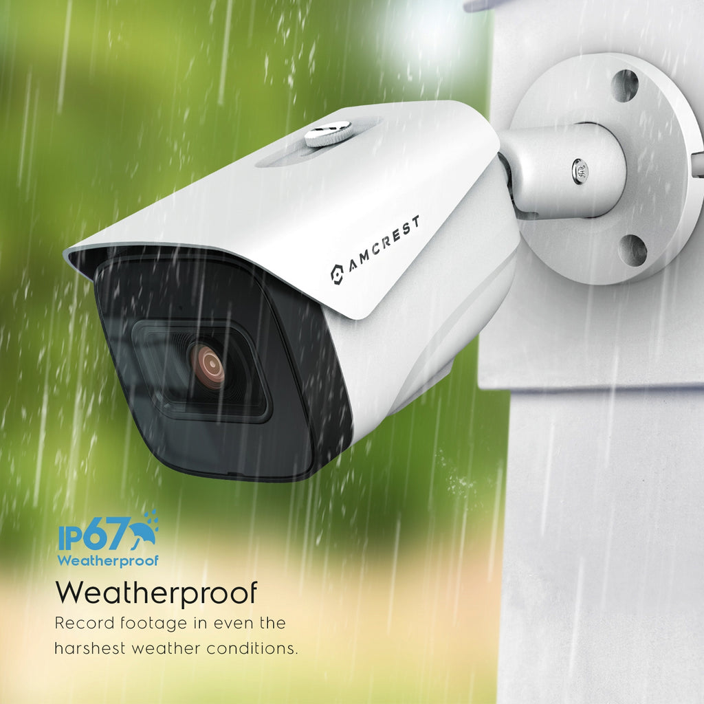 Amcrest 4K Security Camera System with 4K 8CH PoE NVR, 4 x 4K (8MP) IP67 Weatherproof Metal Bullet PoE IP Cameras, 2.8mm Wide Angle Lens, Pre-Installed 2TB Hard Drive,  NV5208E-IP8M-2696EW4-2TB (White)