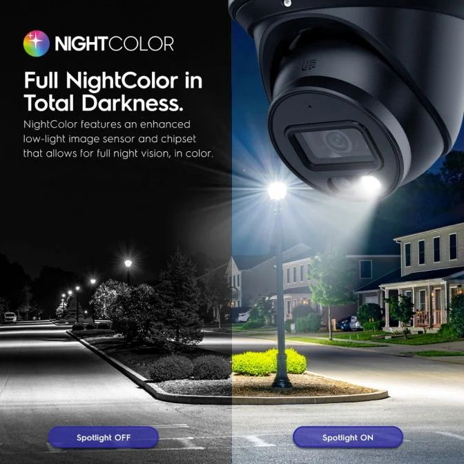 Amcrest 4K Security Camera System, 4K 8CH PoE NVR, (4) x 4K Night Color Turret POE IP Cameras, Active Deterrent, Pre-Installed 2TB Hard Drive, NV4108E-2779EB4-2TB (Black)