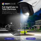 Amcrest 4K Security Camera System, 4K 8CH PoE NVR, (4) x 4K Night Color Bullet POE IP Cameras, Active Deterrent, Pre-Installed 2TB Hard Drive, NV4108E-2796EW4-2TB (White)