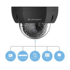 Amcrest UltraHD 4K (8MP) Dome POE IP Camera Security, 3840x2160, 98ft NightVision, 2.8mm Lens 112°, IP67 Weatherproof, IK10 Vandal Resistance, MicroSD Recording, Black (REP-IP8M-2493EB) (Certified Refurbished)