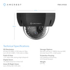 Amcrest UltraHD 4K (8MP) Dome POE IP Camera Security, 3840x2160, 98ft NightVision, 2.8mm Lens 112°, IP67 Weatherproof, IK10 Vandal Resistance, MicroSD Recording, Black (REP-IP8M-2493EB) (Certified Refurbished)