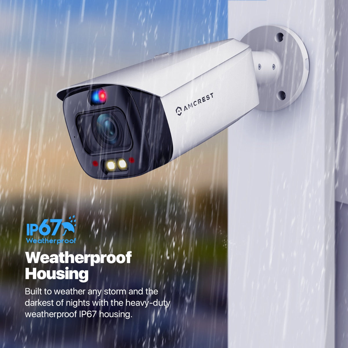 Amcrest UltraHD 4K (8MP) IP POE AI Camera, 4K @25/30fps, 98ft Full Night Color Vision, Security Outdoor Bullet Camera, Vehicle & Human Detection, Built-in Siren Alarm, Two-Way Talk, IP8M-DB3946EW-3AI