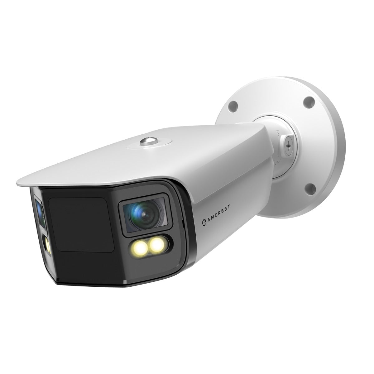 Amcrest Dual-Lens 8K (16MP) Outdoor Security POE Camera, 2 x 4K Lenses PoE AI Bullet IP Camera, 131ft Night Color, Human/Vehicle Detection, Panoramic 180° FOV, 2 x 4K@25fps IP8M-FCB2996EW-AI (White)