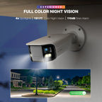 Amcrest Dual-Lens 8K (16MP) Outdoor Security POE Camera, 2 x 4K Lenses PoE AI Bullet IP Camera, 131ft Night Color, Human/Vehicle Detection, Panoramic 180° FOV, 2 x 4K@25fps IP8M-FCB2996EW-AI (White)