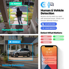 Amcrest Dual-Lens 8K (16MP) Outdoor Security POE Camera, 2 x 4K Lenses PoE AI Bullet IP Camera, 131ft Night Color, Human/Vehicle Detection, Panoramic 180° FOV, 2 x 4K@25fps IP8M-FCB2996EW-AI (White)