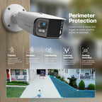 Amcrest Dual-Lens 8K (16MP) Outdoor Security POE Camera, 2 x 4K Lenses PoE AI Bullet IP Camera, 131ft Night Color, Human/Vehicle Detection, Panoramic 180° FOV, 2 x 4K@25fps IP8M-FCB2996EW-AI (White)