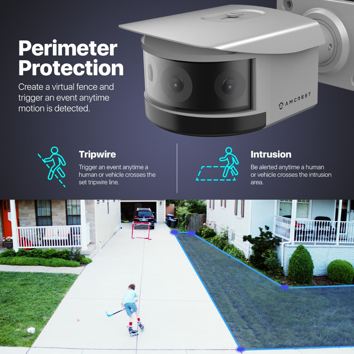 Amcrest 4K Panoramic AI IP PoE Camera 180° FOV IP8M-MB182E-AI