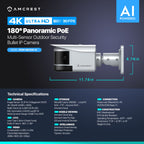 Amcrest 4K Panoramic AI IP PoE Camera 180° FOV IP8M-MB182E-AI