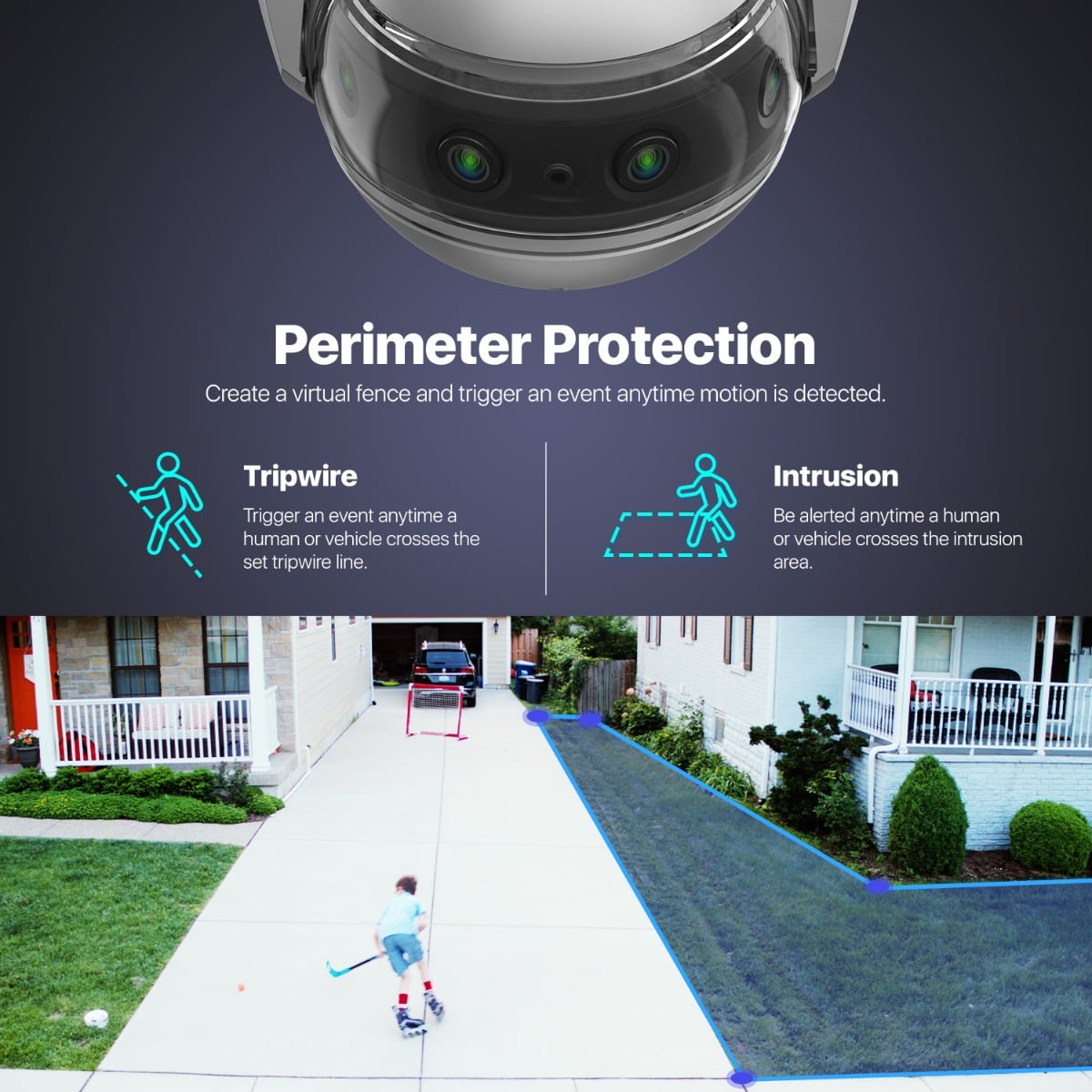 Amcrest 4K Panoramic AI IP PoE Camera 180° FOV IP8M-MD180E-AI