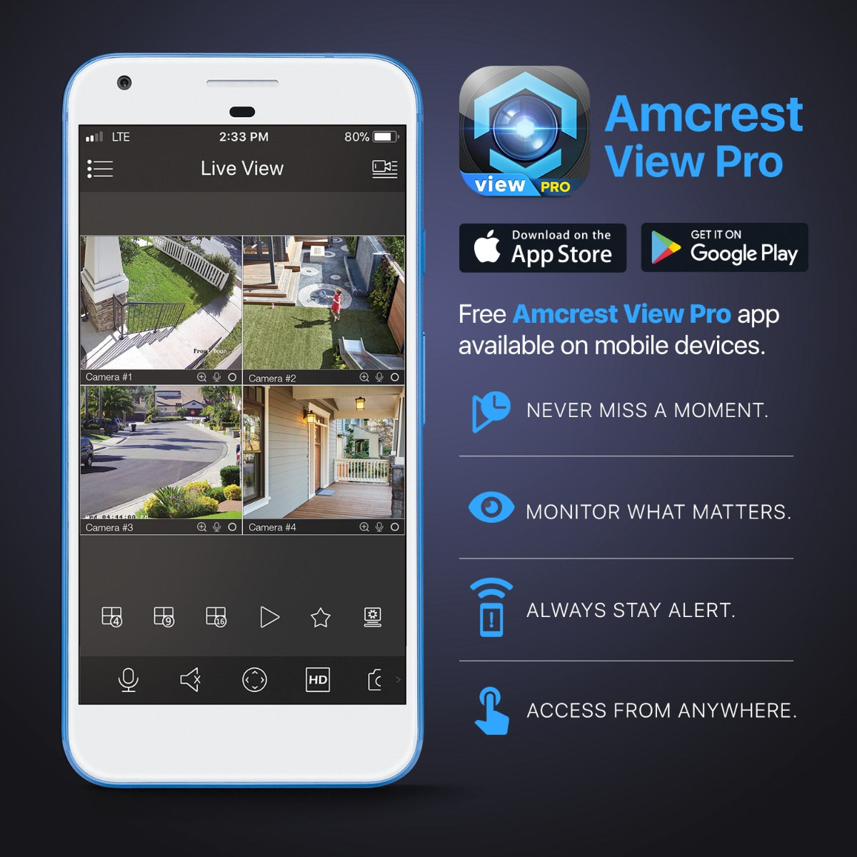 Amcrest 4K Panoramic AI IP PoE Camera 180° FOV IP8M-MD180E-AI