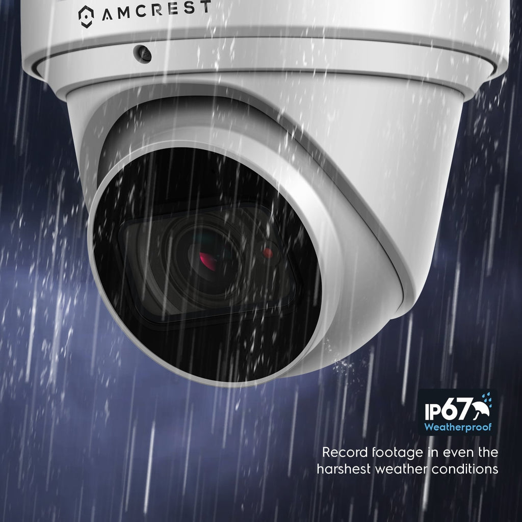 Amcrest 4K Optical Zoom IP PoE Turret Camera, IP67 White IP8M-MT2544EW