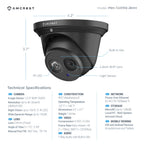 Amcrest 4K Security Camera System w/ 4K 16CH (8-Port PoE) NVR, (8) x 4K IP67 Weatherproof Metal Turret Dome & Bullet POE IP Cameras, Pre-Installed 3TB Hard Drive, NV4116E-IP8M-T2499EB8-3TB (Black)