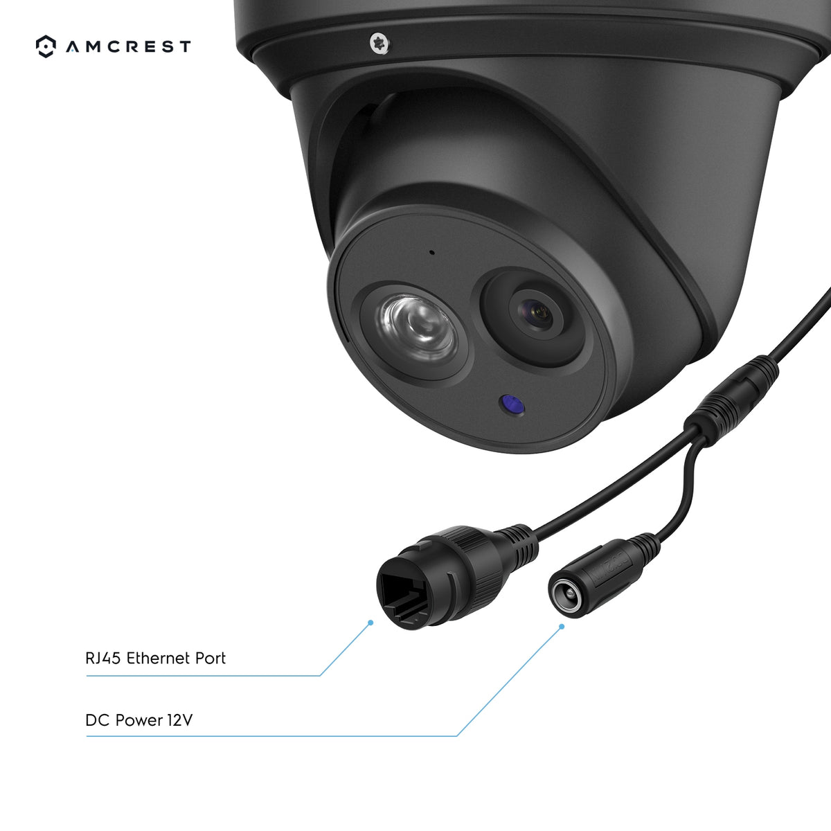 Amcrest 4K Security Camera System w/ 4K 8CH PoE NVR, (6) x 4K (8-Megapixel) IP67 Weatherproof Metal Turret Dome POE IP Cameras (3840x2160), 2.8mm Lens, Pre-Installed 2TB HDD, NV4108E-T2499EB28M6-2TB (Black)