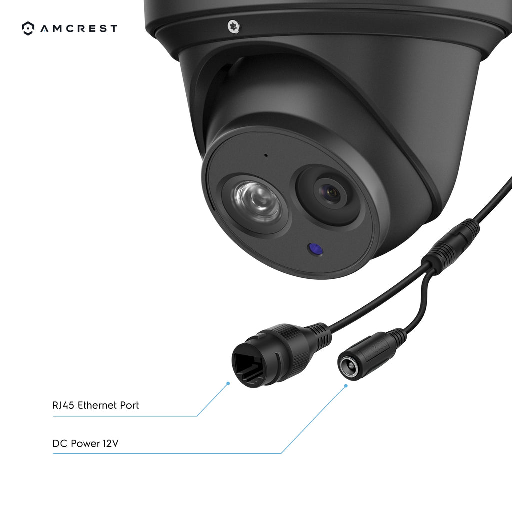 Amcrest 4K Security Camera System w/ 4K 8CH PoE NVR, (8) x 4K (8-Megapixel) IP67 Weatherproof Metal Turret Dome POE IP Cameras (3840x2160), Pre-Installed 2TB Hard Drive, NV4108E-IP8M-T2499EB8-2TB (Black)