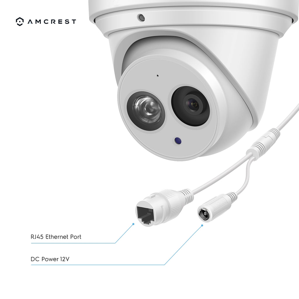 Amcrest 4K Security Camera System w/ 4K 8CH PoE NVR, (8) x 4K (8-Megapixel) IP67 Weatherproof Metal Turret Dome & Bullet POE IP Cameras (3840x2160), 2.8mm Lens, NV4108E-T2499EW4-2496EW4 (White)