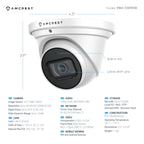 Amcrest 4K Security Camera System with 4K 8CH PoE NVR, 6 x 4K (8-Megapixel) IP67 Weatherproof Metal Turret Dome POE IP Cameras (3840x2160), 2.8mm Wide Angle Lens, NV4108E-T2599EW6-2TB (White)