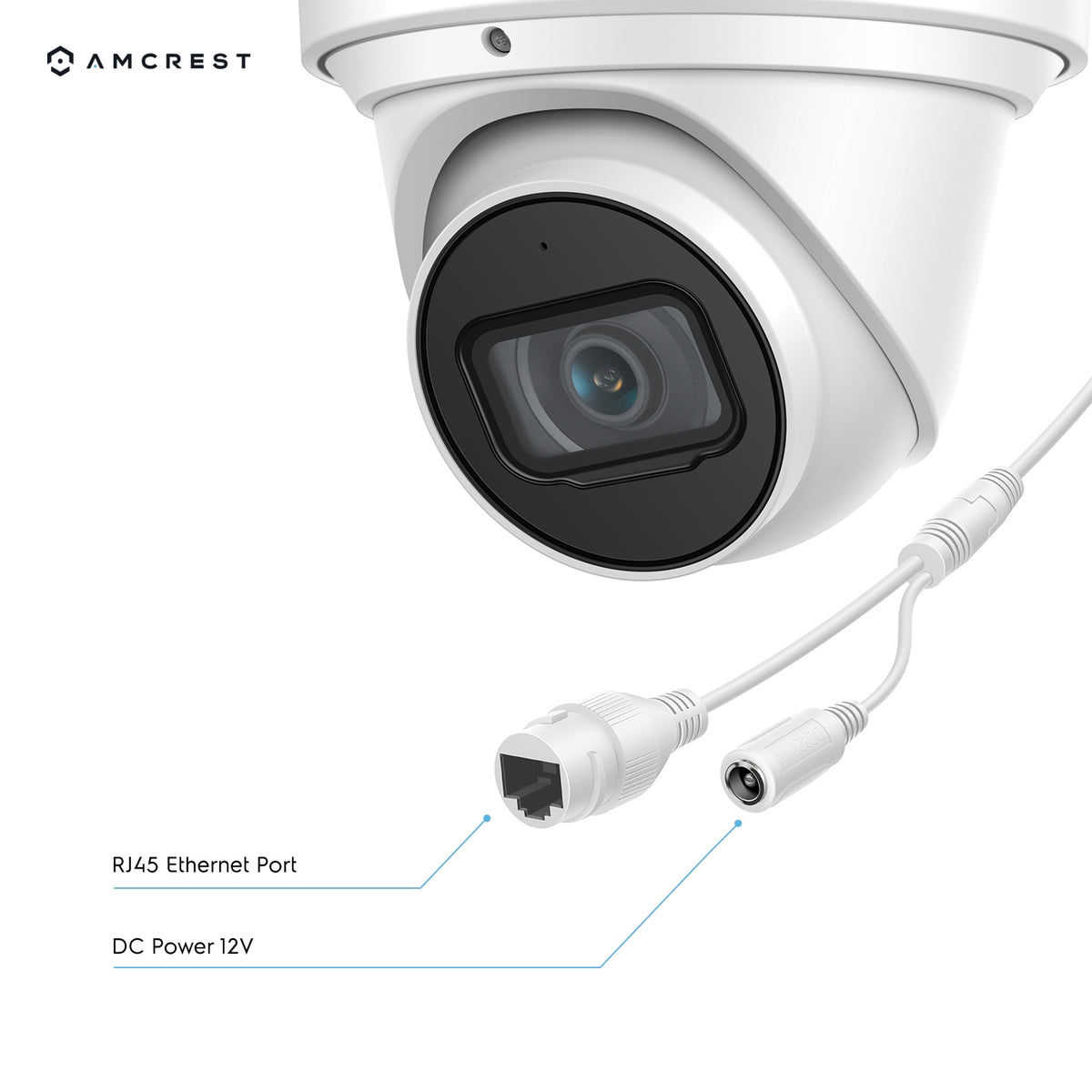 Amcrest 4K Security Camera System with 4K 8CH PoE NVR, 6 x 4K (8-Megapixel) IP67 Weatherproof Metal Turret Dome POE IP Cameras (3840x2160), 2.8mm Wide Angle Lens, NV4108E-T2599EW6-2TB (White)