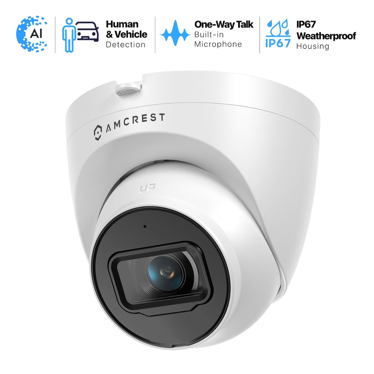 Amcrest 4K Outdoor Security IP Turret PoE Camera IP67 IP8M-T2599EW-AI-V3