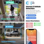 Amcrest UltraHD 4K (8MP) IP POE AI Camera, 4K @30fps, 164ft Night Color Vision, F1.0, Security Outdoor Turret Camera, Face, Vehicle & Human Detection, Built in Microphone, IP8M-T2883EW-AI