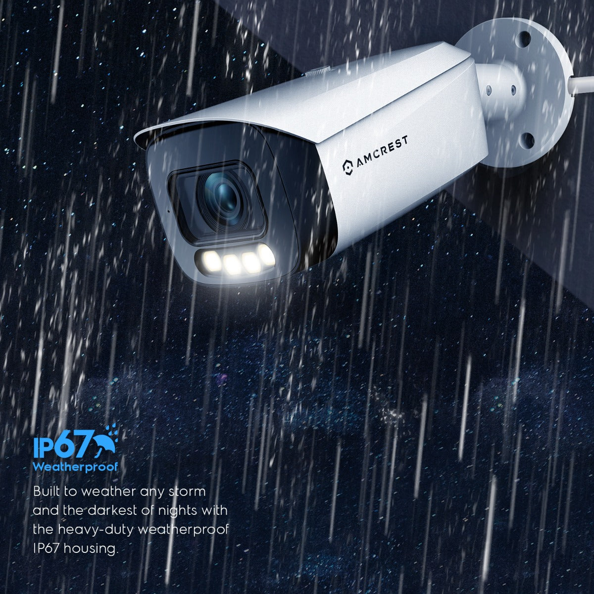 Amcrest Night Color AI Bullet IP PoE Camera w/ 164ft Full Color Nightvision, Security IP Camera Outdoor, Built-in Microphone, Face Detection, Human & Vehicle Detection, 4K@30fps IP8M-TB2886EW-AI