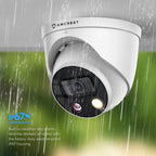 Amcrest UltraHD 4K (8MP) AI Outdoor Security Turret POE IP Camera, 4K @20fps, Face Detection, Vehicle & Human Detection, Spotlight, Built-in Siren Alarm, Built in Microphone, IP8M-TD2685EW-AI