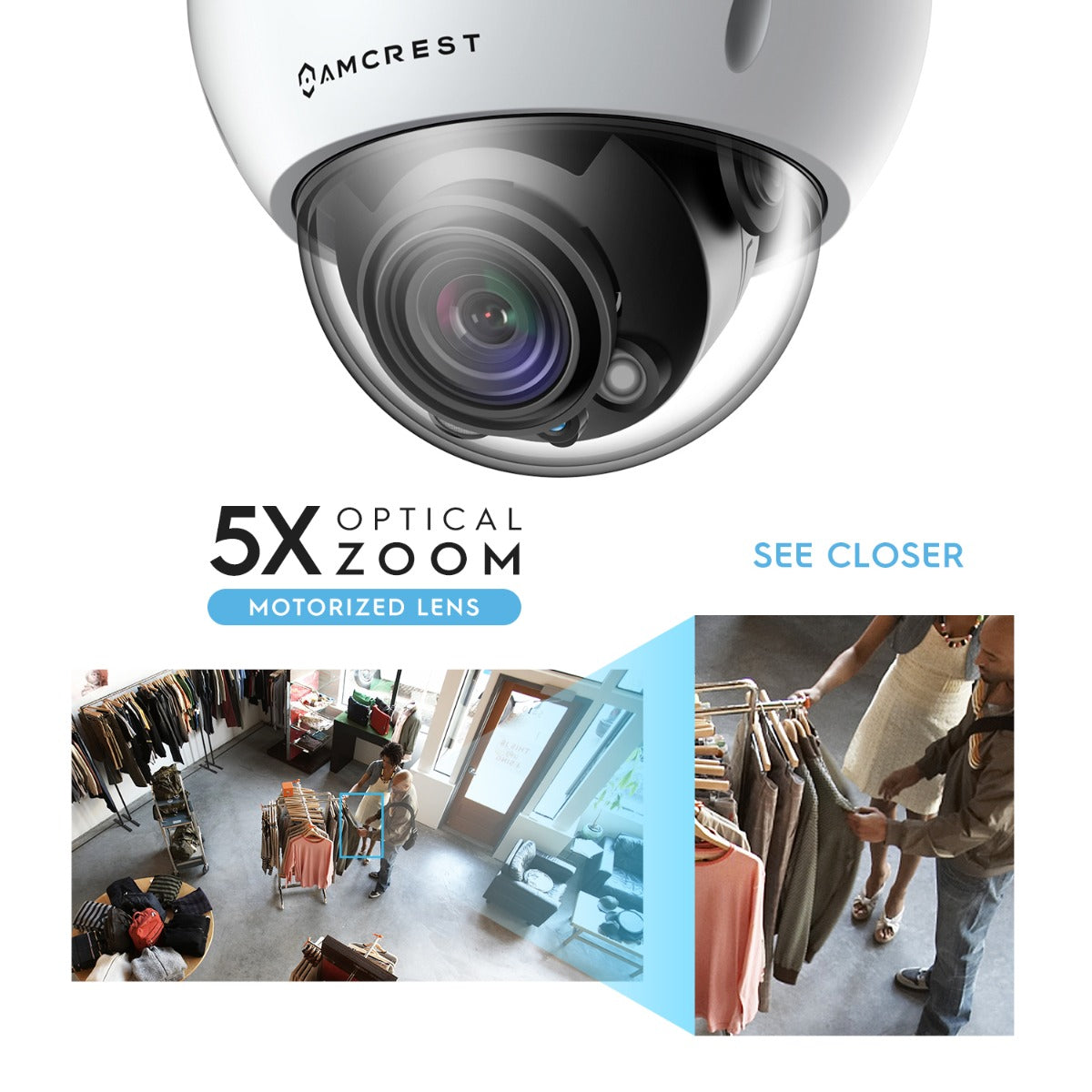 Amcrest 4K Optical Zoom IP PoE Dome Camera, IP67 White IP8M-VD2793EW