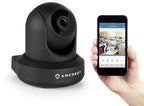 Amcrest 720P WiFi Video Monitoring Security Wireless IP Camera with Pan/Tilt, Two-Way Audio, Plug & Play Setup, Optional Cloud Recording, Full HD 720P (1280TVL) @ 30FPS, Super Wide 85° Viewing Angle and Night Vision IPM-721B (Black)