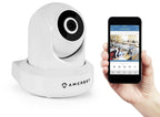 Amcrest 720P WiFi Video Monitoring Security Wireless IP Camera with Pan/Tilt, Two-Way Audio, Plug & Play Setup, Optional Cloud Recording, Full HD 720P (1280TVL) @ 30FPS, Super Wide 85° Viewing Angle and Night Vision IPM-721W (White)