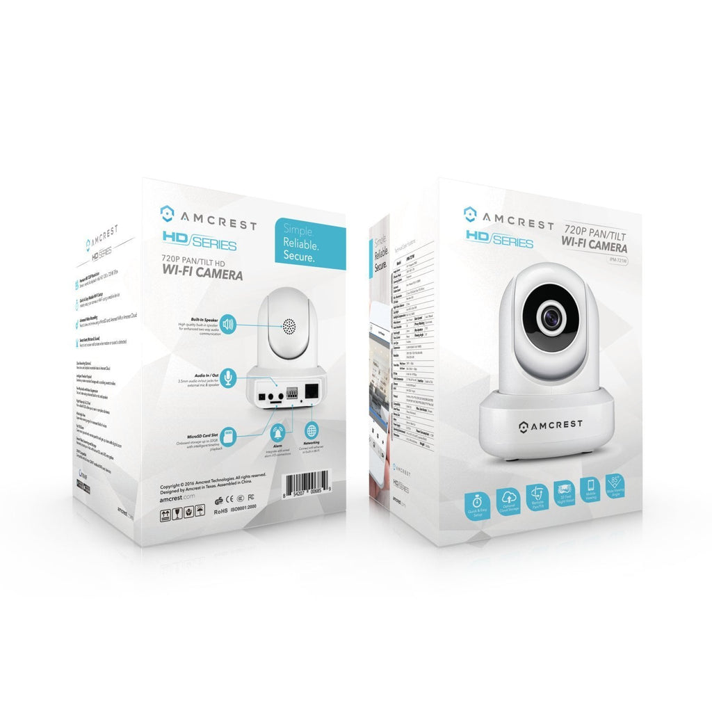 Amcrest 720P WiFi Video Monitoring Security Wireless IP Camera with Pan/Tilt, Two-Way Audio, Plug & Play Setup, Optional Cloud Recording, Full HD 720P (1280TVL) @ 30FPS, Super Wide 85° Viewing Angle and Night Vision IPM-721W (White)