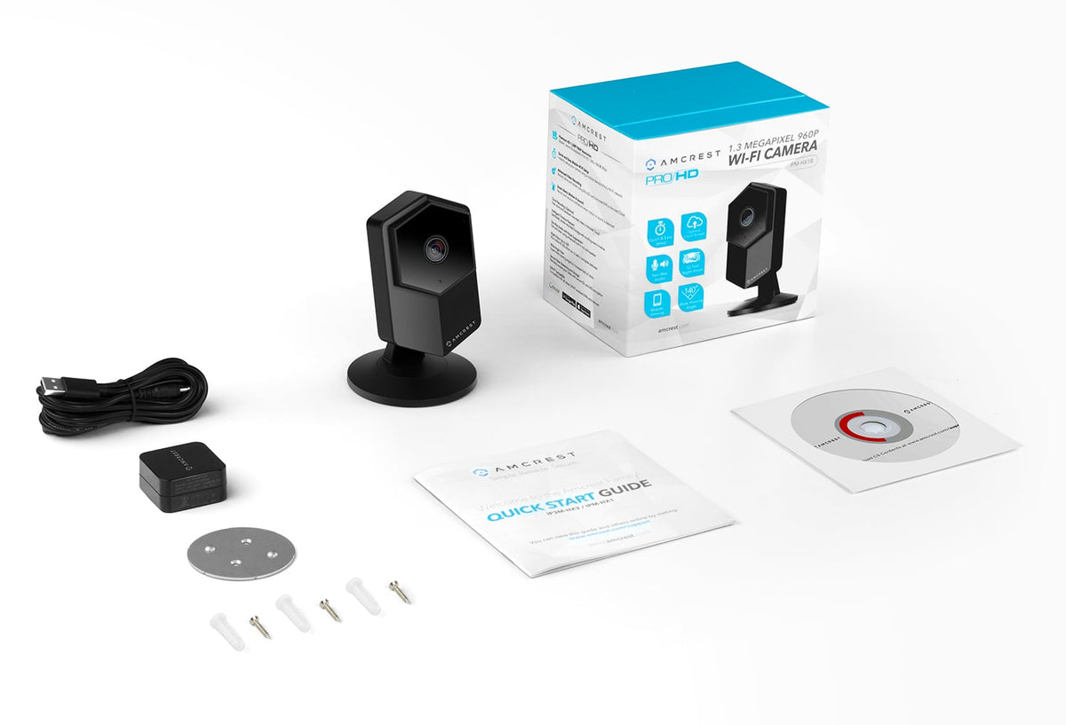 Amcrest ProHD Shield Wireless IP Security Camera, 960P 1.3 Megapixel (1280*960P) WiFi IP Camera, Two-Way Audio, Super Wide 140° Viewing Angle, MicroSD & Cloud Recording, Digital Zoom, Night Vision, IPM-HX1B (Black)