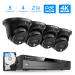 Amcrest 4K Security Camera System, 4K 8CH PoE NVR, (4) x 4K Night Color Turret POE IP Cameras, Active Deterrent, Pre-Installed 2TB Hard Drive, NV4108E-2779EB4-2TB (Black)