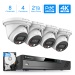 Amcrest 4K Security Camera System, 4K 8CH PoE NVR, (4) x 4K Night Color Turret POE IP Cameras, Active Deterrent, Pre-Installed 2TB Hard Drive, NV4108E-2779EB4-2TB (Black)