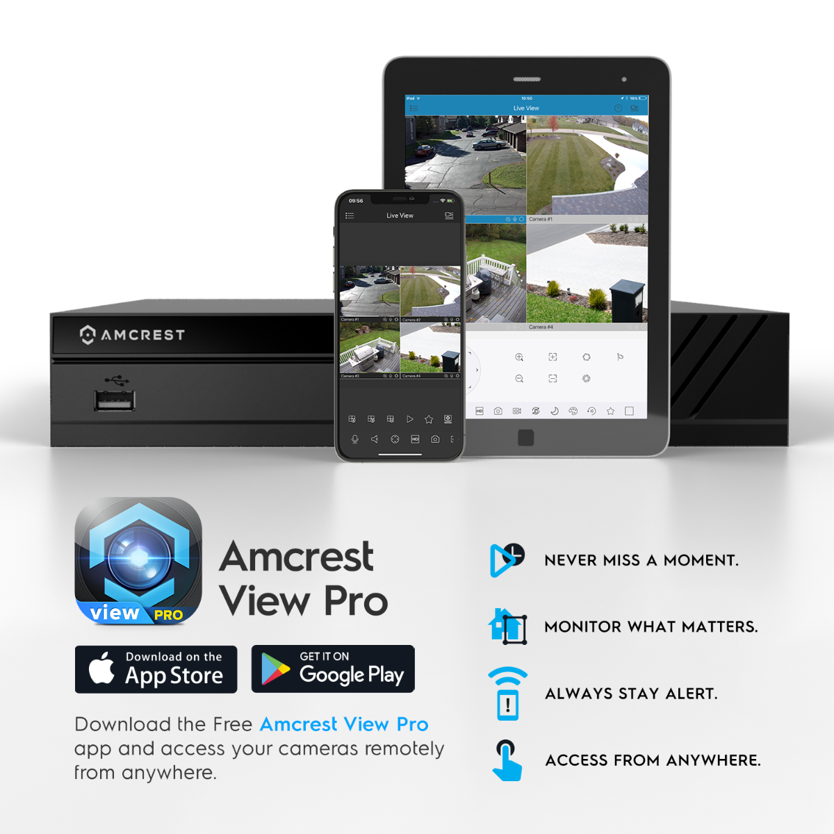 Amcrest 4K 16CH NVR No PoE Ports Pre-Installed 3TB HDD NV4116-3TB