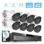 Amcrest 5MP System 4K 16CH 8-Port PoE NVR 8x 5MP PoE Cam 3TB HDD